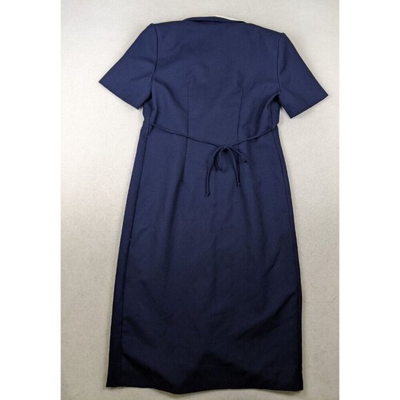 WHIRLAWAY FROCKS VINTAGE WOMENS BLUE SHORT SLEEVE JACKET DRESS - SEE MEASUREMENT - Picture 6 of 7